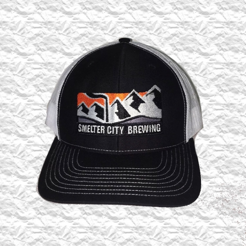 Smelter City Brewing Black White Mesh Trucker Hat